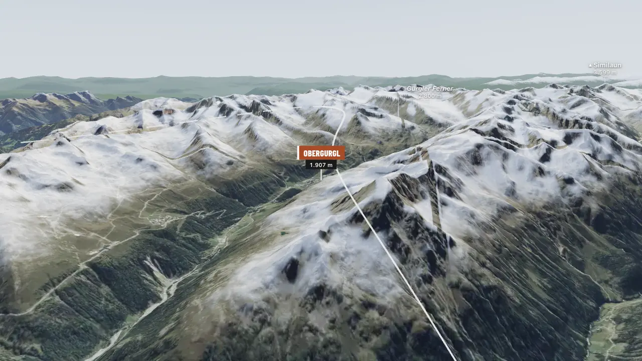Obergurgl im 3D-Flug