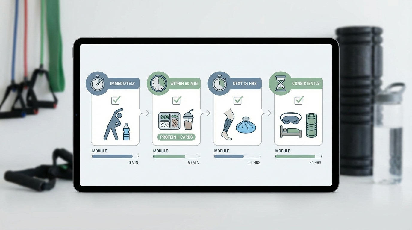 Recovery-Protokoll Infografik mit Timing