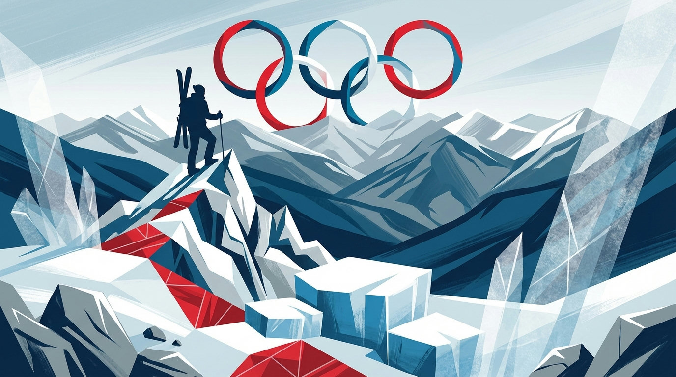 Skibergsteigen als olympische Disziplin – Illustration
