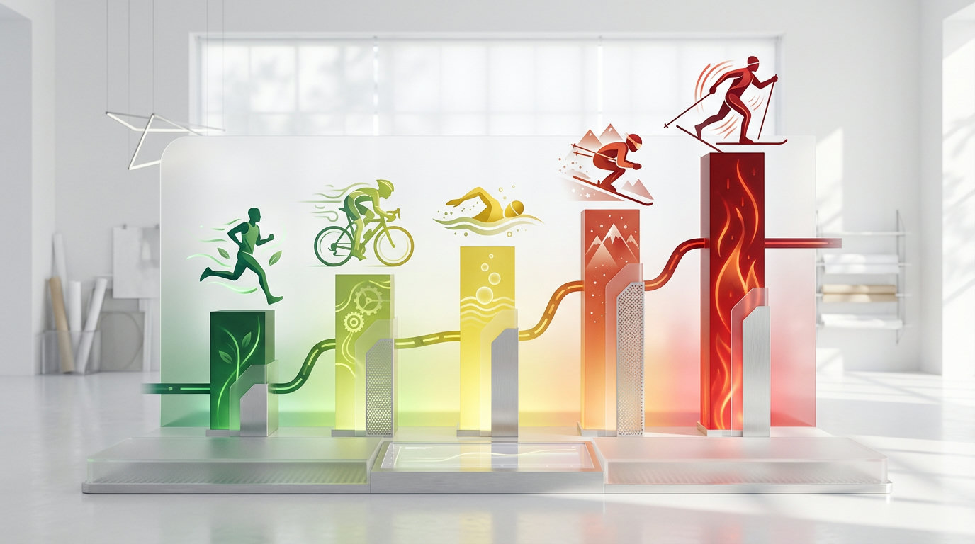 Infografik: Vergleich des Kalorienverbrauchs verschiedener Outdoor-Sportarten
