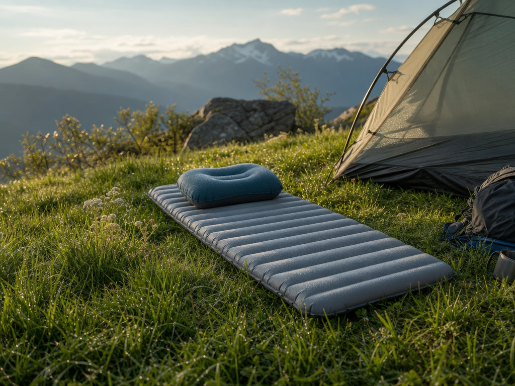 Campingmatten und Kissen (KI-generierte Darstellung)
