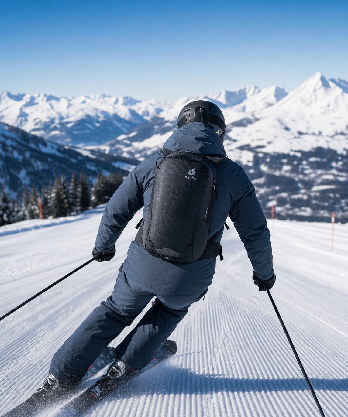 Deuter Race 16 beim Skifahren auf der Piste