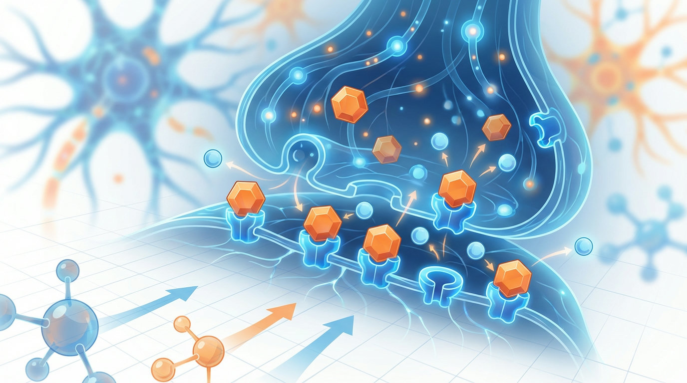 Diagram of an adenosine receptor with caffeine molecules acting as antagonists (AI-generated image)