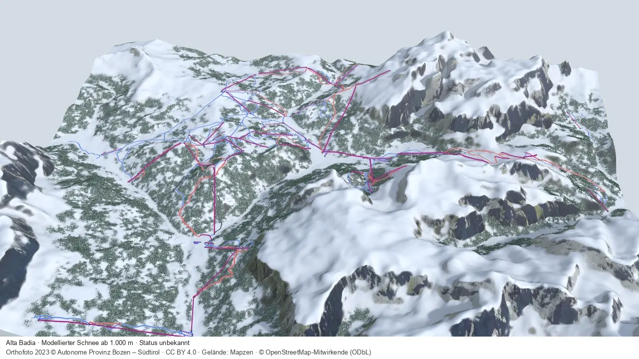 Pistenplan Alta Badia aus der Startansicht