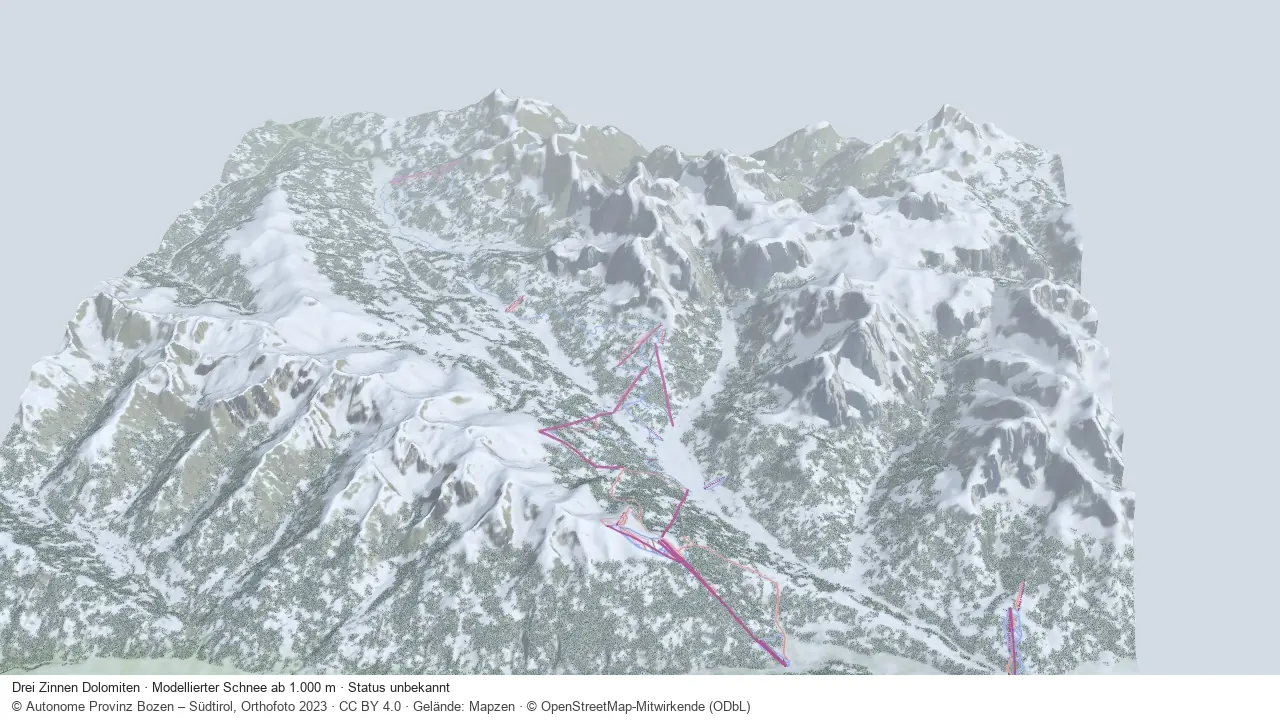 Pistenplan Drei Zinnen Dolomiten aus der Startansicht