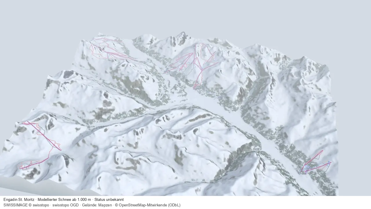 Pistenplan Engadin St. Moritz aus der Startansicht