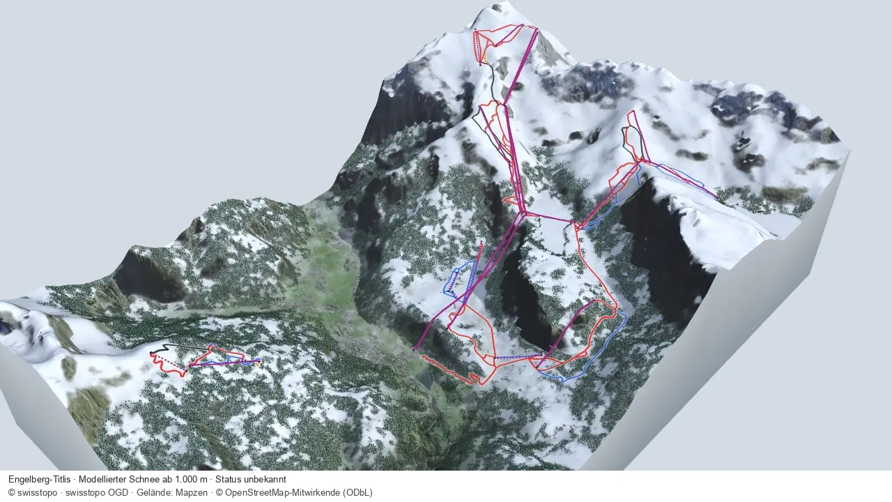 Pistenplan Engelberg-Titlis aus der Startansicht