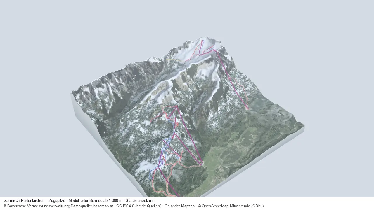 Pistenplan Garmisch-Partenkirchen & Zugspitze aus der Startansicht