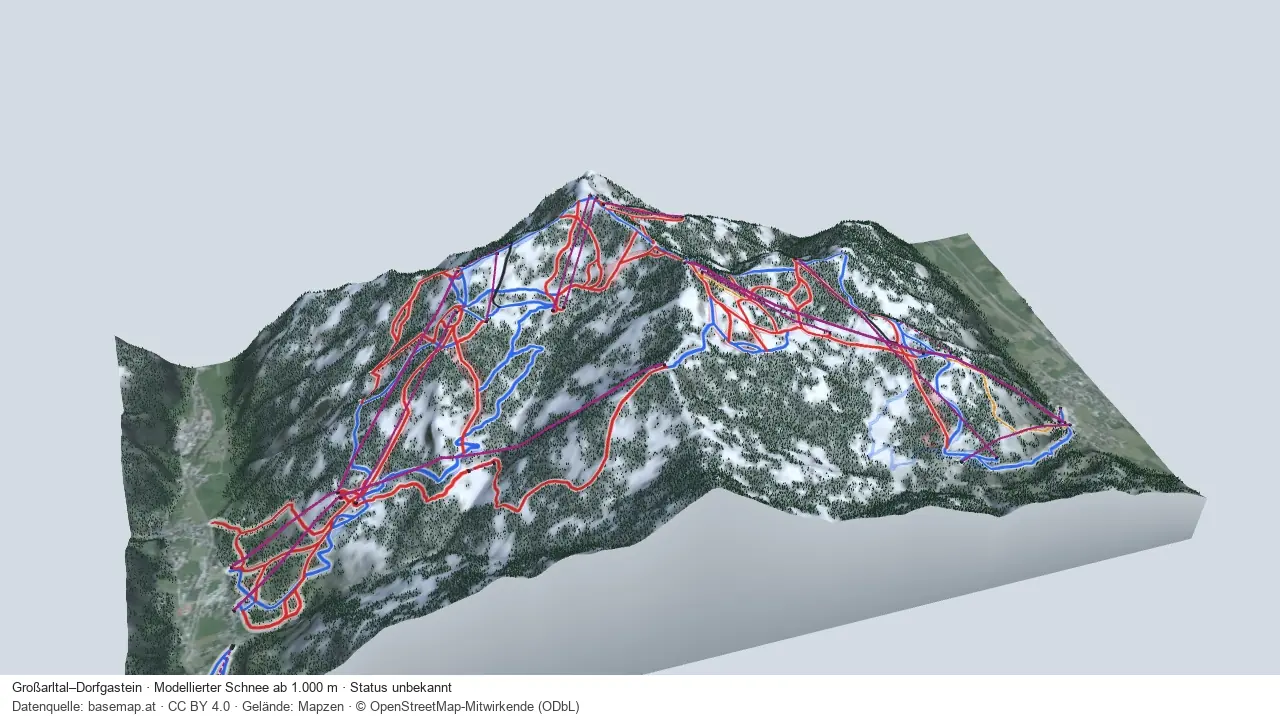 Pistenplan Großarltal–Dorfgastein aus der Startansicht