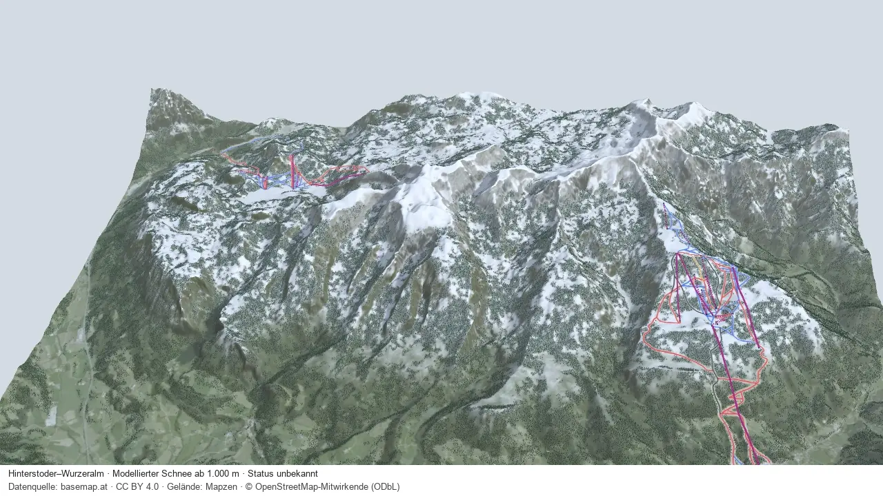 Pistenplan Hinterstoder – Wurzeralm aus der Startansicht