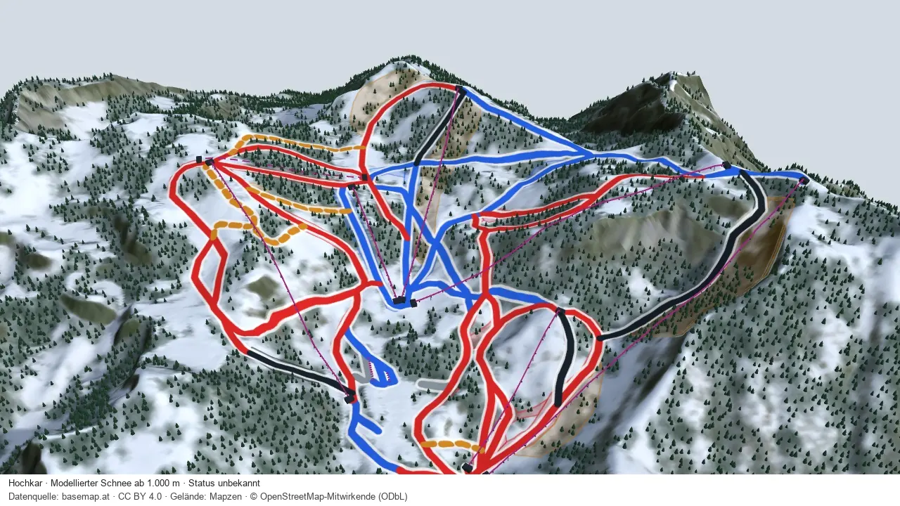 Pistenplan Hochkar aus der Startansicht
