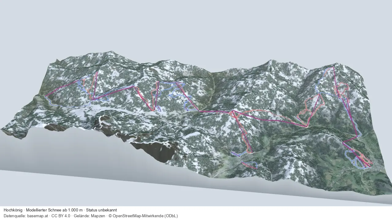 Pistenplan Hochkönig aus der Startansicht