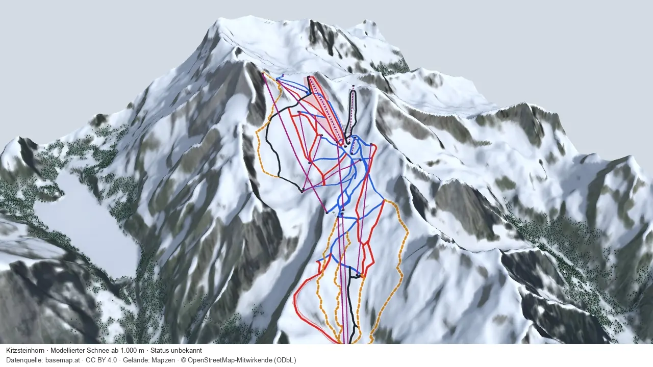 Pistenplan Kitzsteinhorn aus der Startansicht