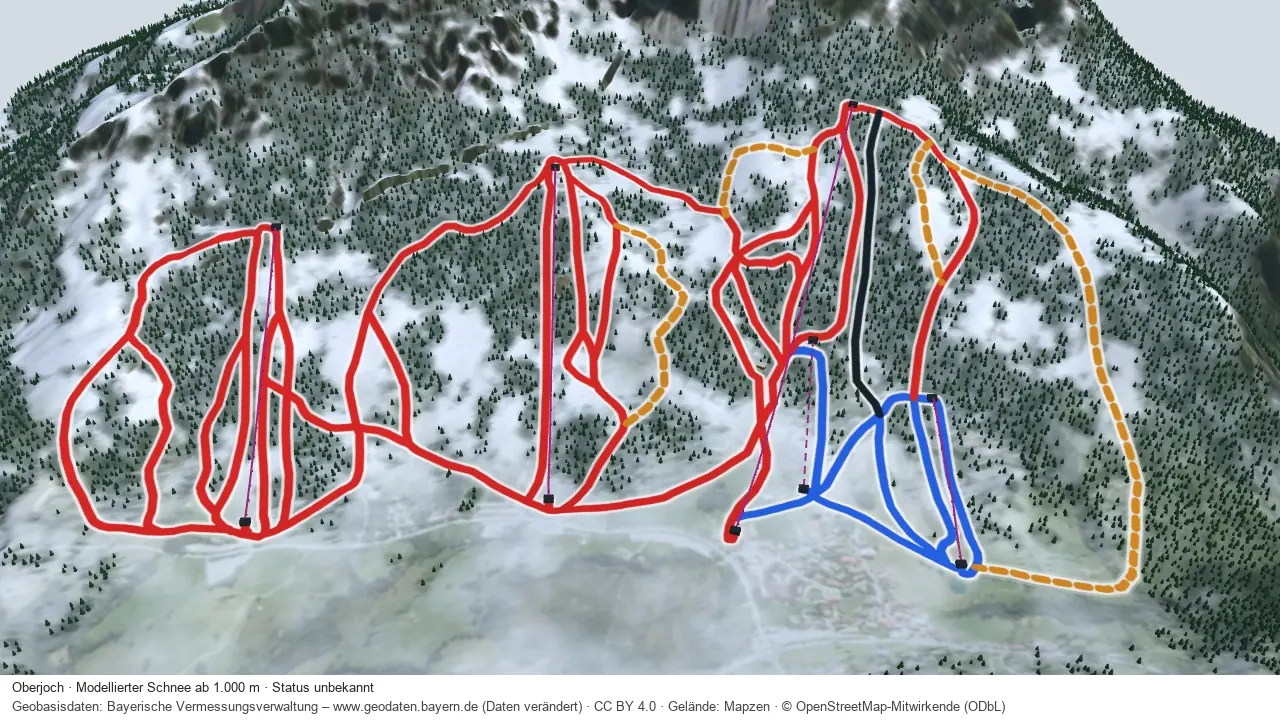 Pistenplan Oberjoch aus der Startansicht