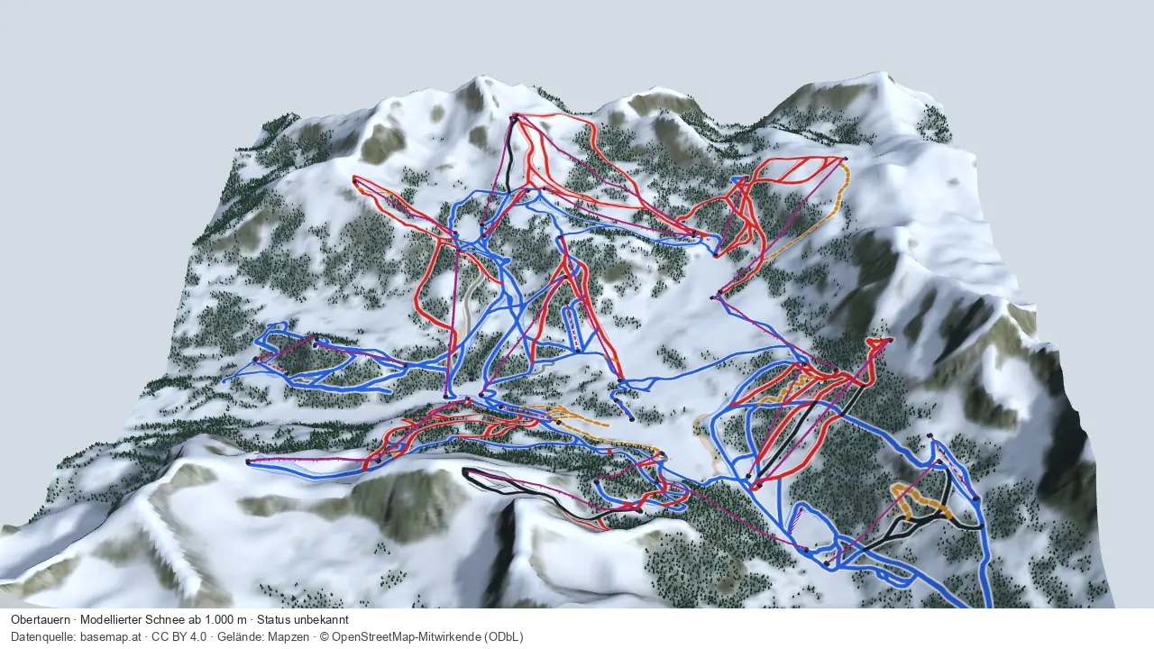 Pistenplan Obertauern aus der Startansicht