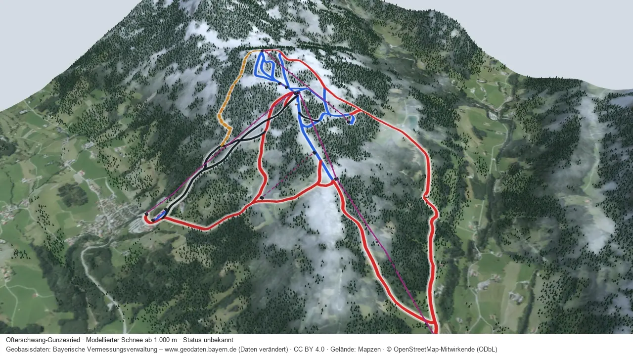 Pistenplan Ofterschwang-Gunzesried aus der Startansicht