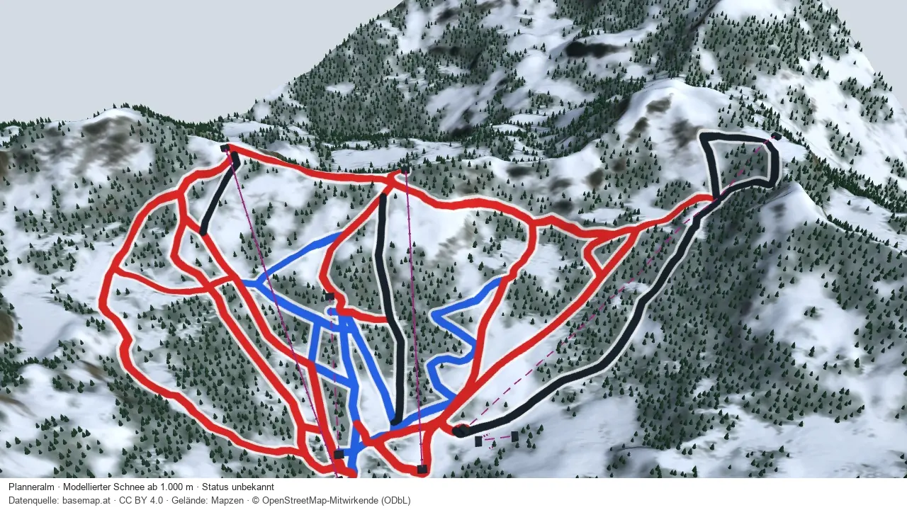Pistenplan Planneralm aus der Startansicht