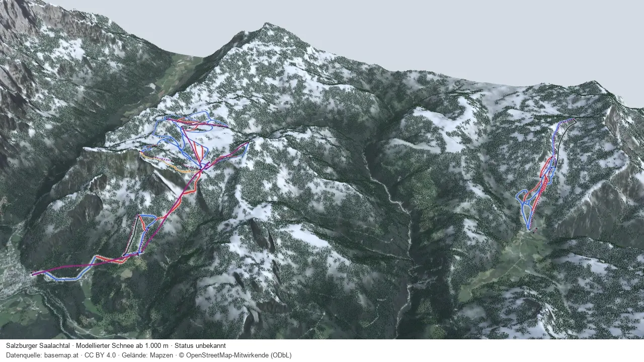 Pistenplan Salzburger Saalachtal aus der Startansicht