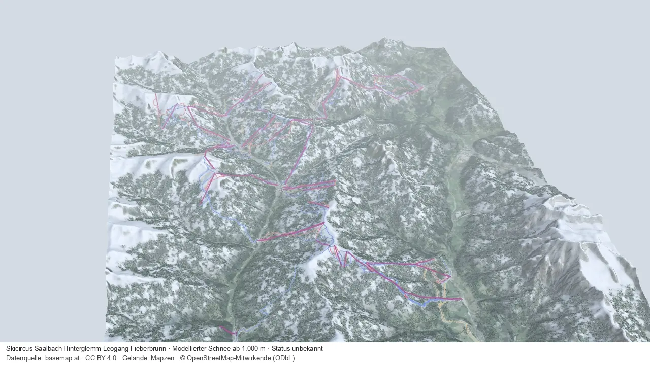 Pistenplan Saalbach Hinterglemm aus der Startansicht