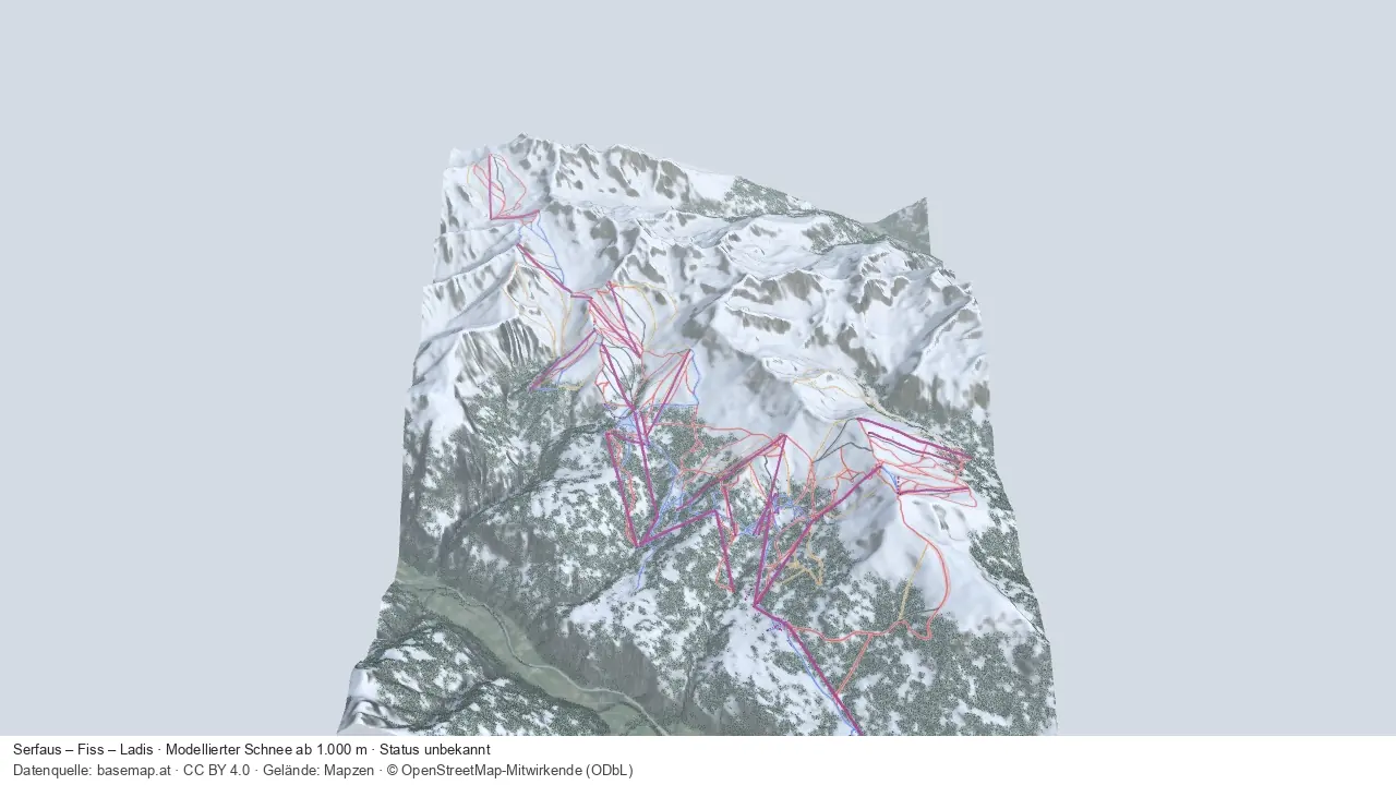 Pistenplan Serfaus – Fiss – Ladis aus der Startansicht