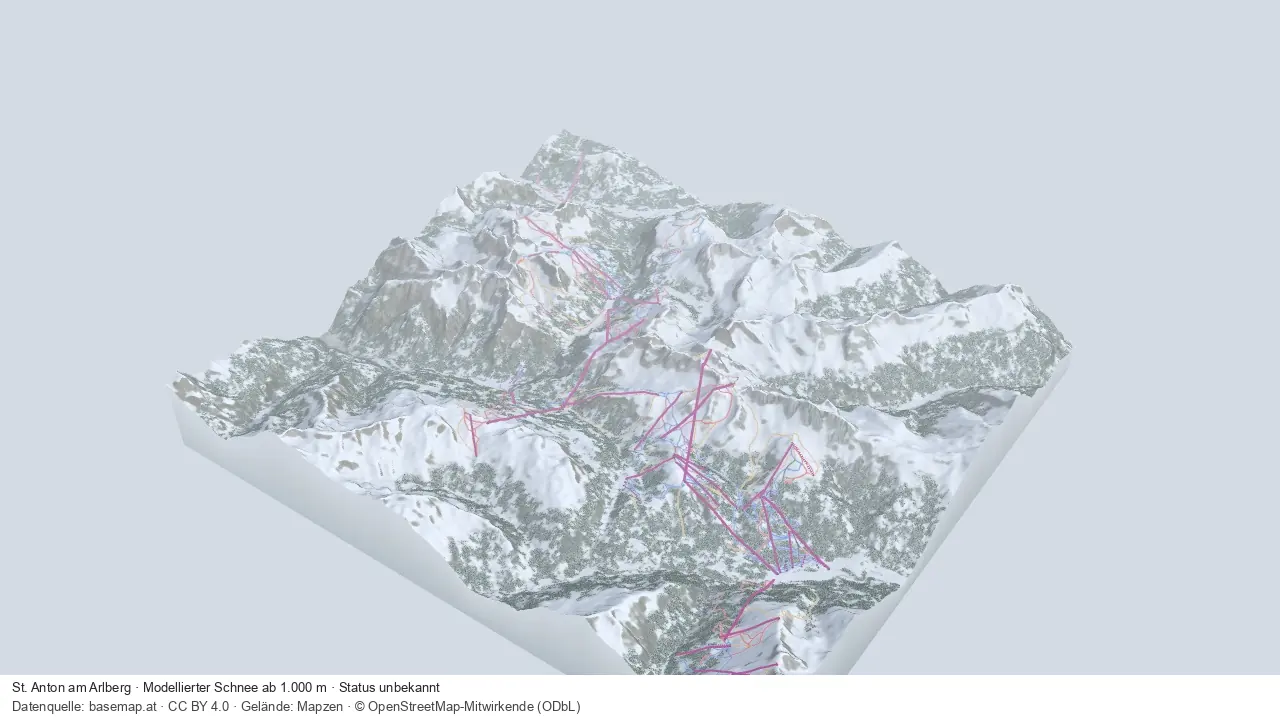 Pistenplan St. Anton am Arlberg aus der Startansicht