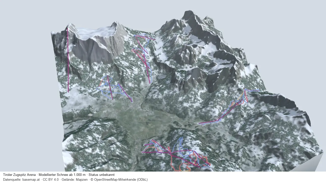Pistenplan Tiroler Zugspitz Arena aus der Startansicht
