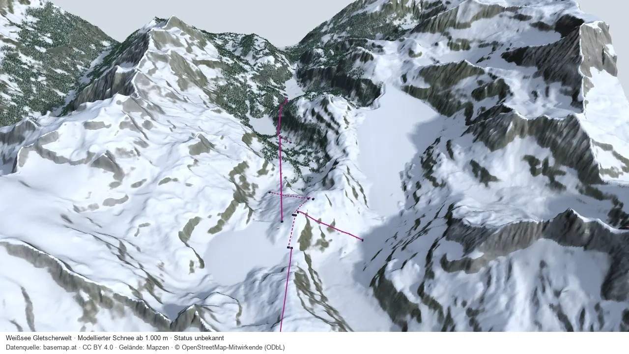 Pistenplan Weißsee Gletscherwelt – Stubachtal aus der Startansicht