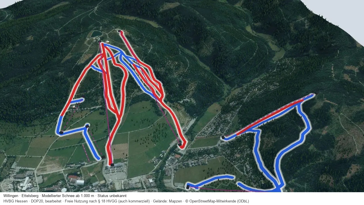 Pistenplan Willingen aus der Startansicht