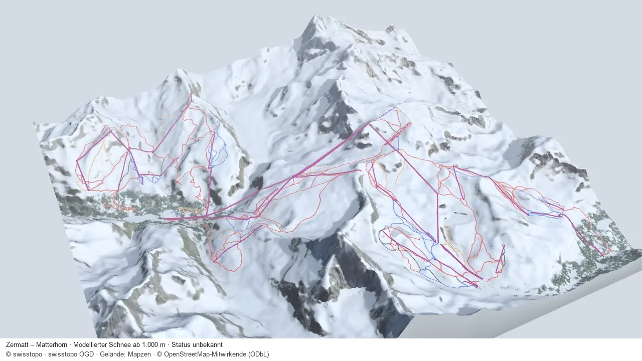 Pistenplan Zermatt – Matterhorn aus der Startansicht