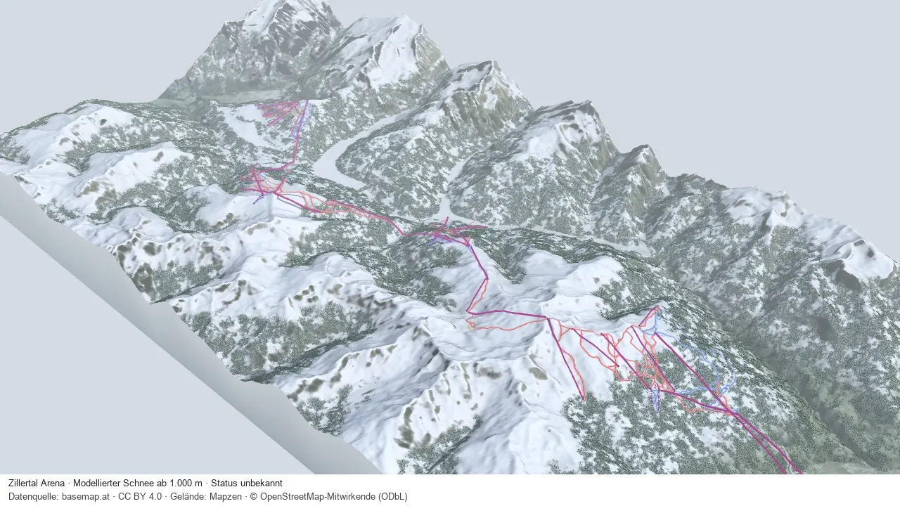 Pistenplan Zillertal Arena aus der Startansicht