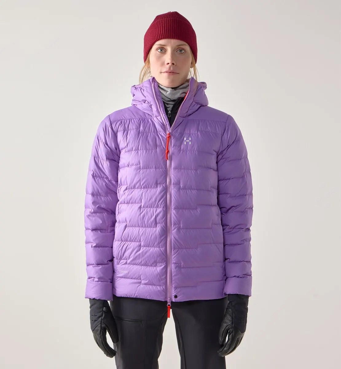 ROC Flash Down Hood Women in Purple Ice/Tech Red