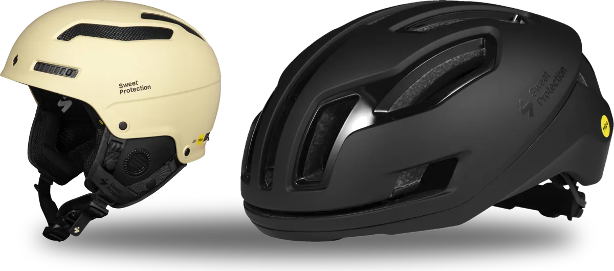 Sweet Protection Trooper 2Vi Mips Skihelm und Sweet Protection Falconer 2Vi Mips Radhelm