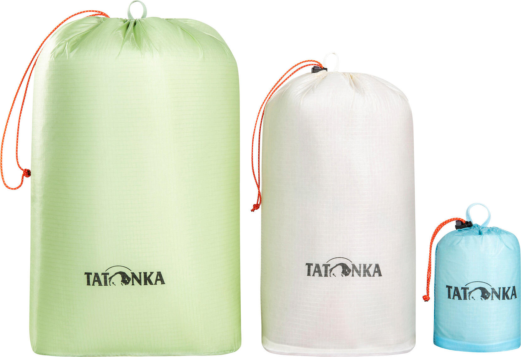 TATONKA Stuff Bag Set – 3 Lichtgewicht Pakzakken, Waterafstotend, Met Trekkoord, Verschillende Maten (zwart)
