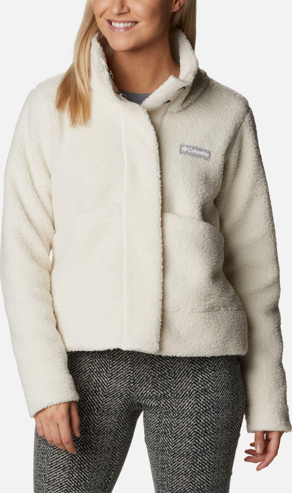 Columbia Women's Cloud Point Snap Fleece Jacket - Soft Sherpa, High Collar, Adjustable Hem